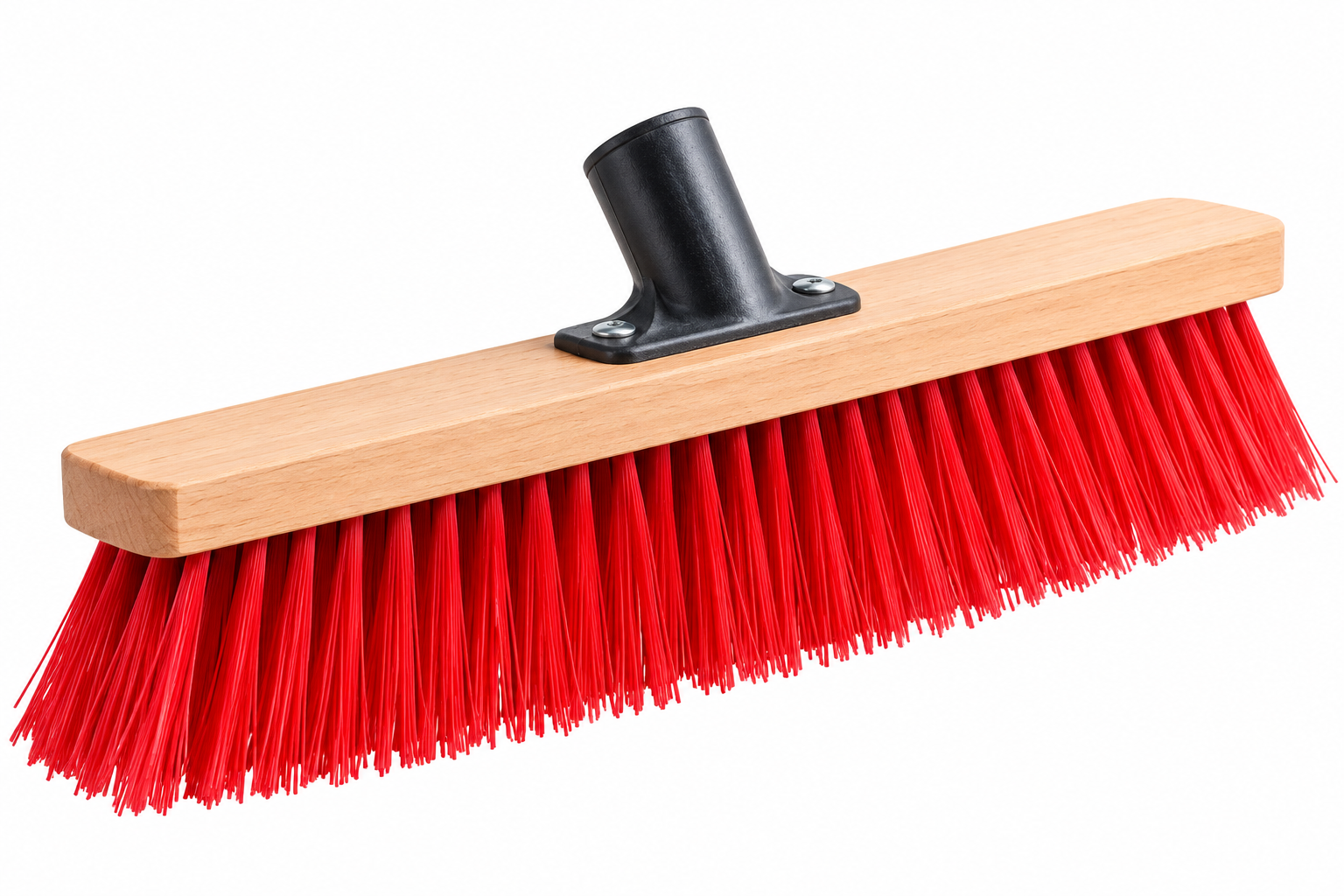 Balai-Brosse Professionnel en Bois Rouge avec Fibres Rigides