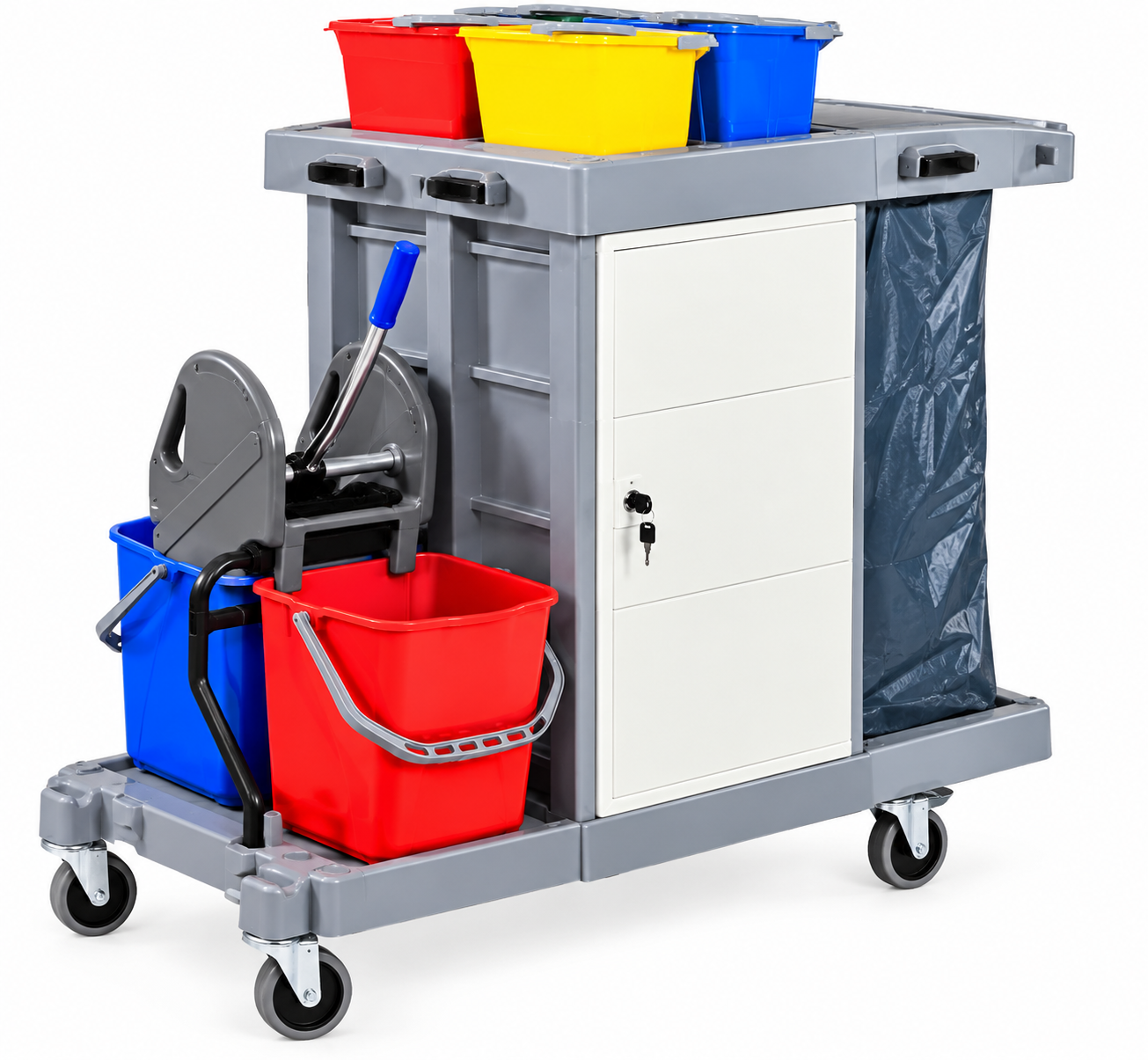 Chariot de Nettoyage Multifonction avec Tri Sélectif Intégré