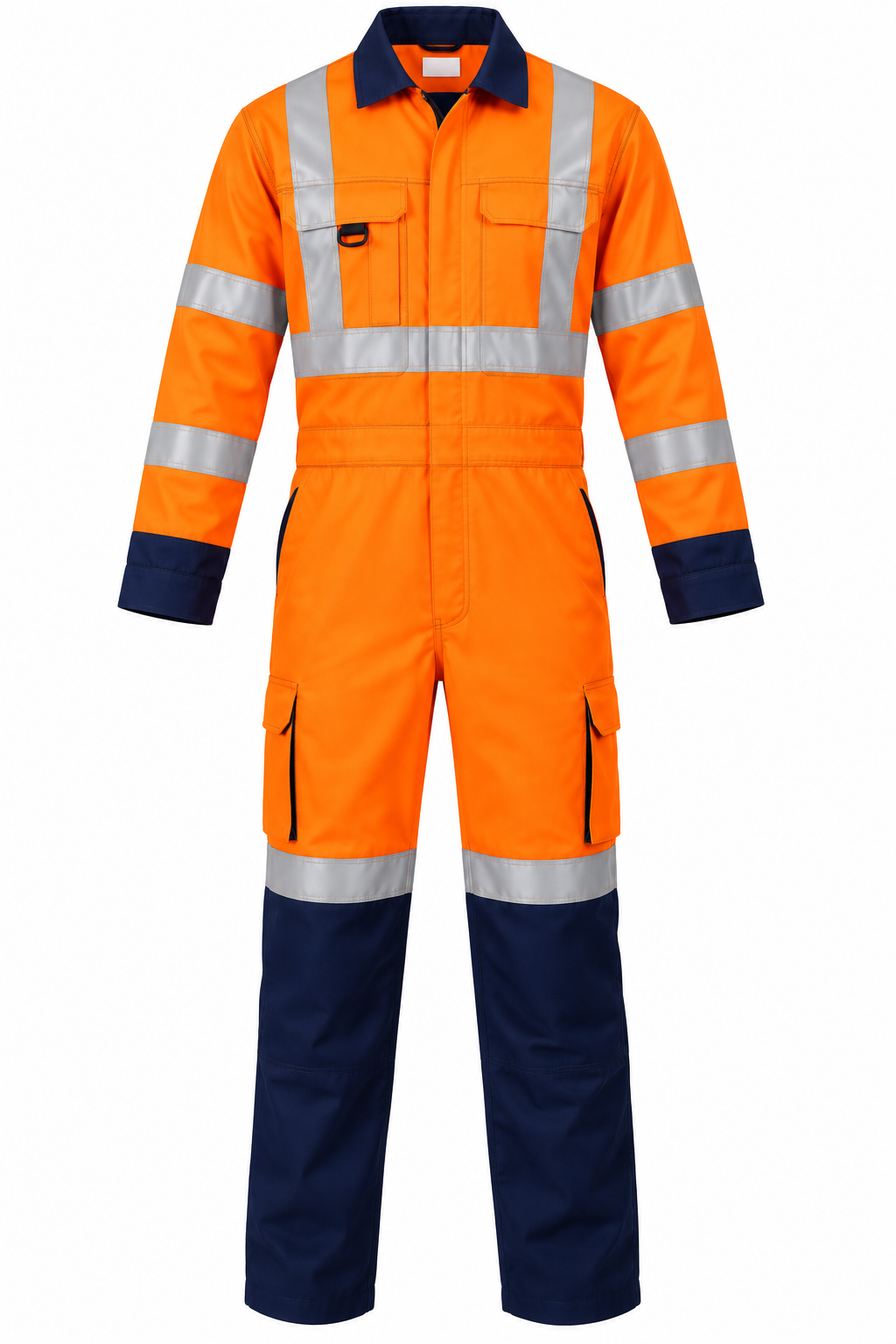 Combinaison de Travail Bicolore Orange & Marine Haute Visibilité