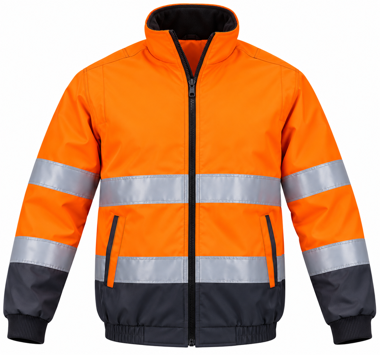 Veste Blouson de Sécurité Polaire Haute Visibilité Orange Fluo